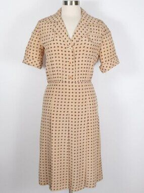 Vintage GUCCI dress 44 US 6 1970s 70s GG logo 100% silk